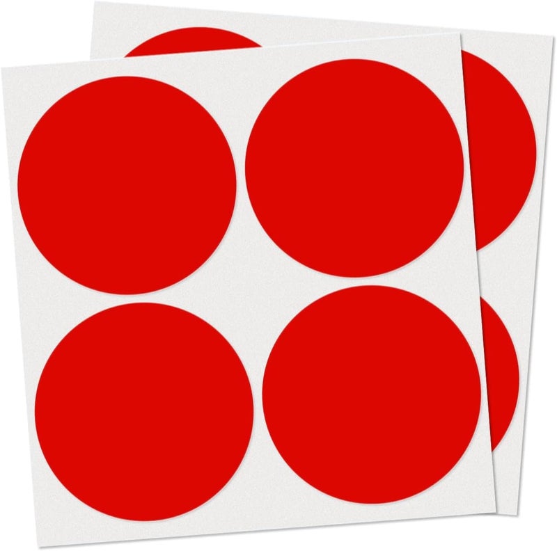 YIKIADA 40 PCS Dot Stickers 4" Round Labels Large Circle Color Coding Moving Decals Price Tags for Office Classroom Home Yard Sale Line up Red - Image 1
